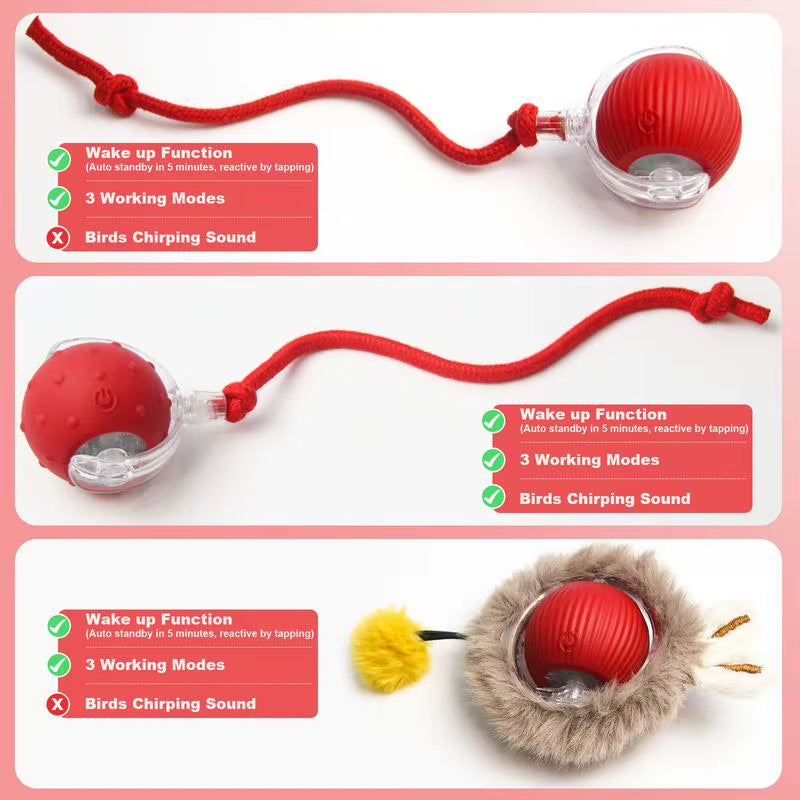 Cat & Dog Toy - Interactive USB Rechargeable Ball Toy on Rug , Anti-Depression Fun Gift for Cats & Dogs