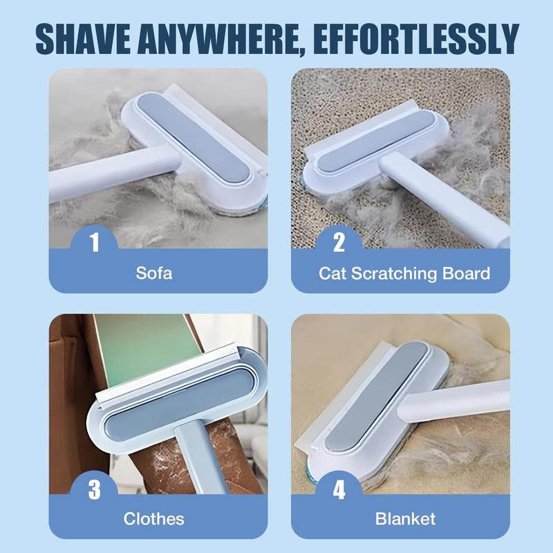 Better than Lint Rollers 4-In-1 Pet Hair Remover Tool with Extendable Handle 2 Scrapers & Hidden Brush for Furniture Carpet Car Windows Reusable Washable Pet Grooming Tool