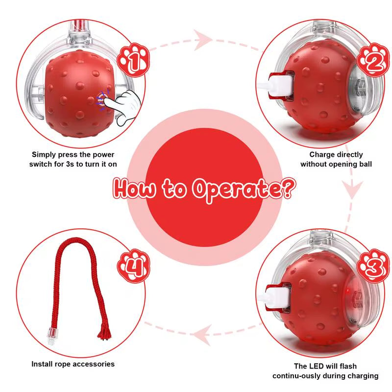 Cat & Dog Toy - Interactive USB Rechargeable Ball Toy on Rug , Anti-Depression Fun Gift for Cats & Dogs