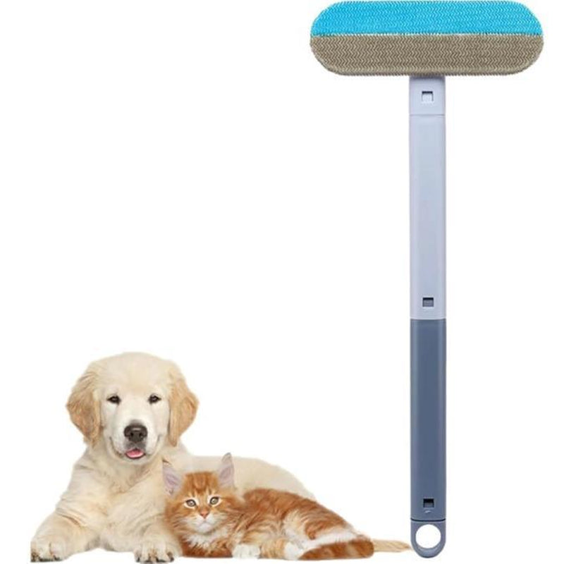 Better than Lint Rollers 4-In-1 Pet Hair Remover Tool with Extendable Handle 2 Scrapers & Hidden Brush for Furniture Carpet Car Windows Reusable Washable Pet Grooming Tool