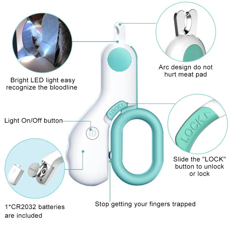 LED Pet Nail Clipper – Safe & Precise Grooming for Cats & Dogs